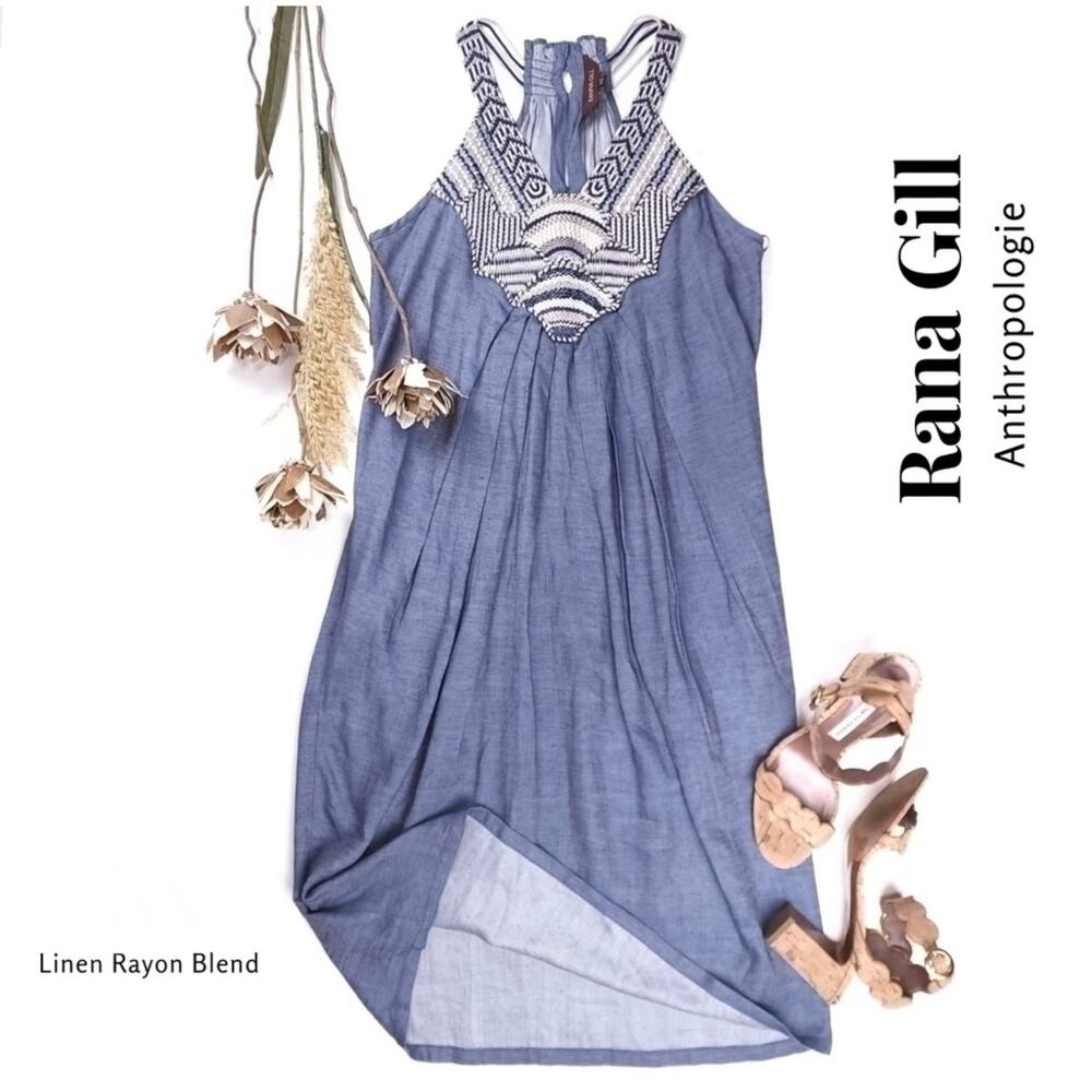 Anthropologie Lightweight Halter Dress with Pockets, Size S